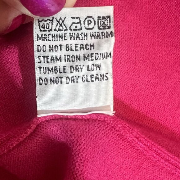 Cielo Women’s  Long Cardigan Button Front V Neck Pockets Hot Pink Size Large - Picture 10 of 10